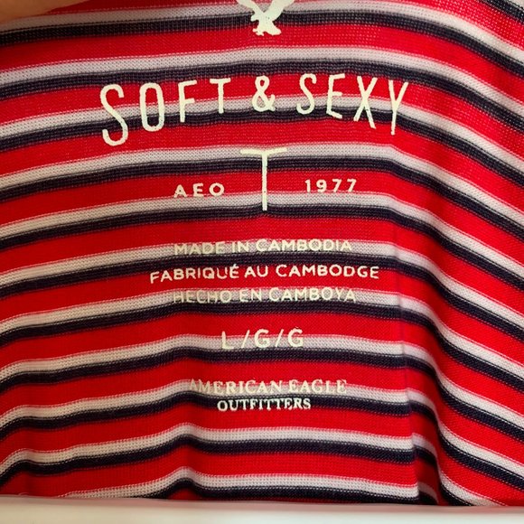 American Eagle, striped t-shirt, large - Picture 3 of 3